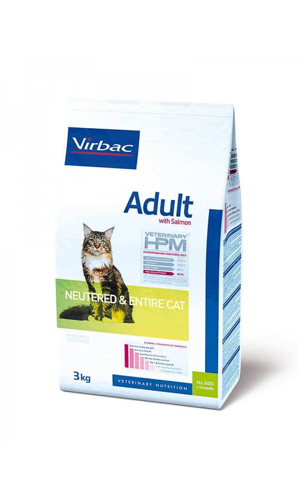 Virbac kassitoit HPMC ADULT WITH SALMON NEUTERED & ENTIRE CAT 1,5KG