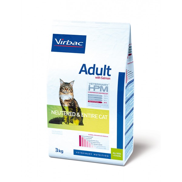 Virbac kassitoit HPMC ADULT WITH SALMON NEUTERED & ENTIRE CAT 1,5KG