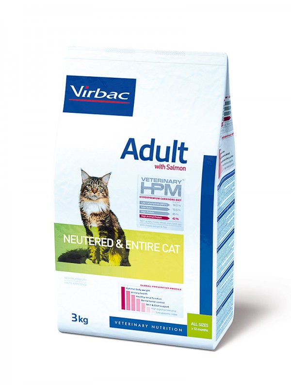 Virbac kassitoit HPMC ADULT WITH SALMON NEUTERED & ENTIRE CAT 1,5KG