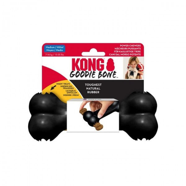 Kong extreme goodie bone koera mänguasi närimiseks m must