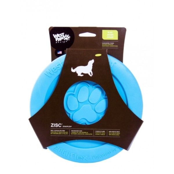 West paw koera mänguasi lendav taldrik zisc 21,6cm sinine
