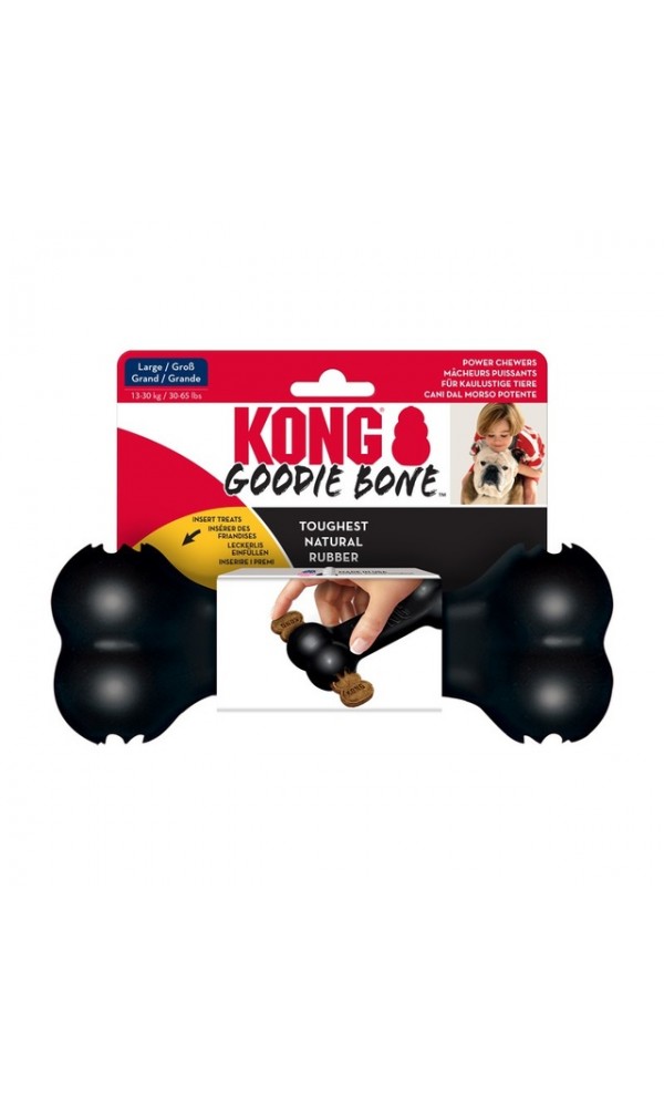 Kong extreme goodie bone koera mänguasi närimiseks l must #