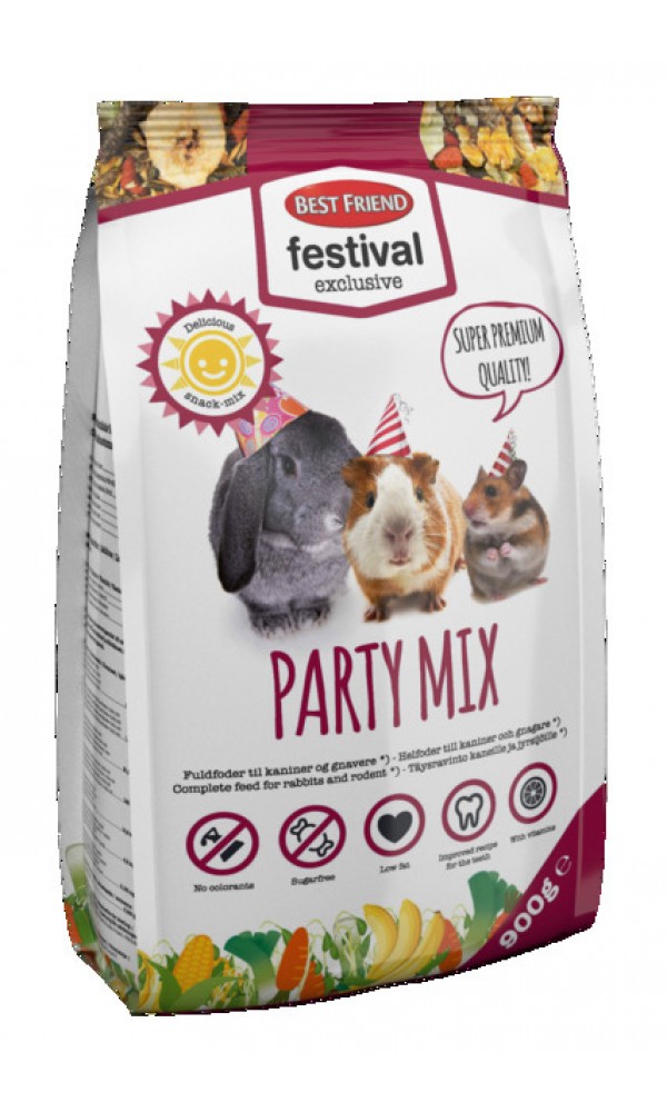 Bf küüliku/näriliste täissööt festival excl.party mix 900g