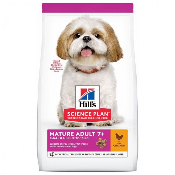Hills koera täissööt small&mini mature 7+ kana 1,5kg
