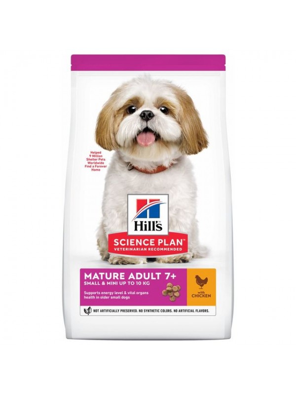 Hills koera täissööt small&mini mature 7+ kana 1,5kg