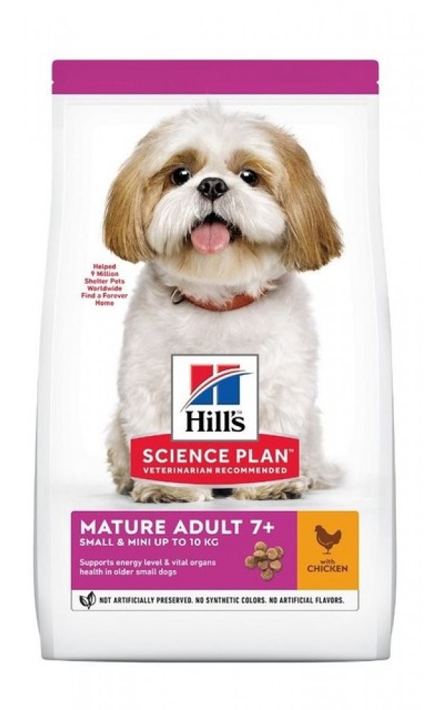 Hills koera täissööt small&mini mature 7+ kana 3kg