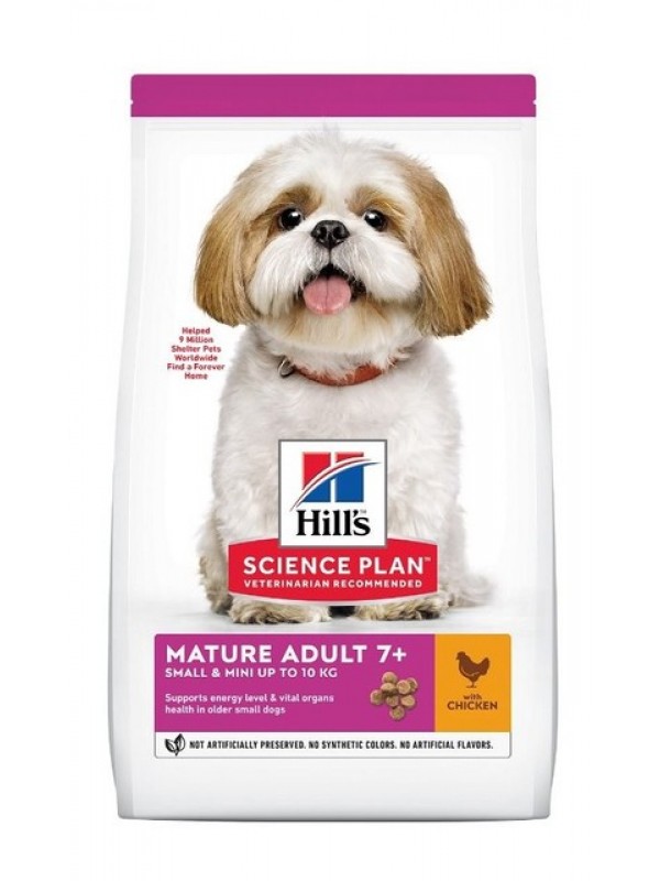 Hills koera täissööt small&mini mature 7+ kana 3kg