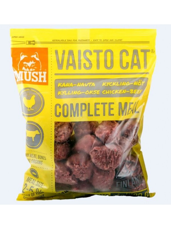 Mush vaisto kassi täissööt toortoit kana/veis 800g