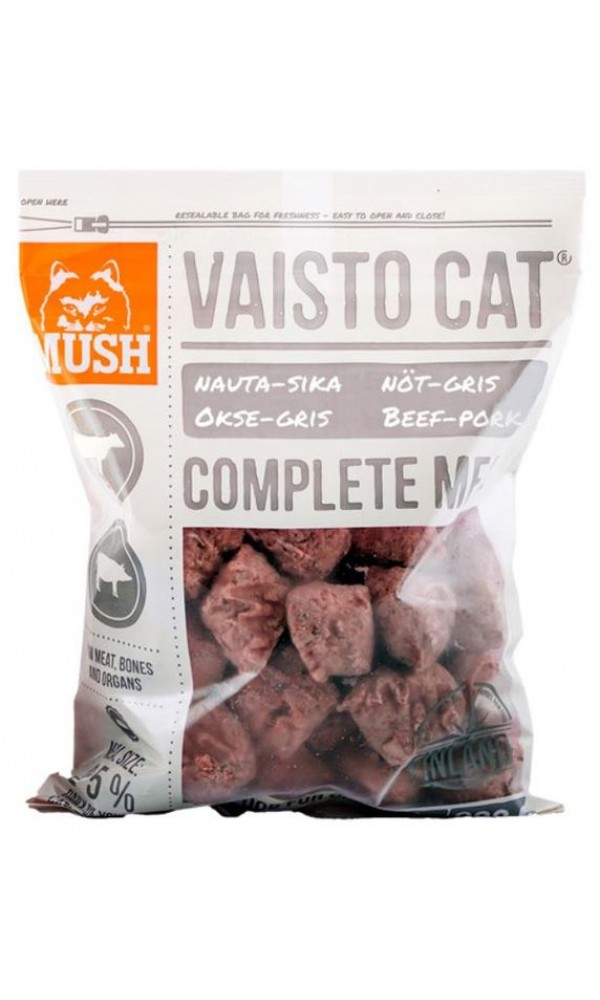 Mush vaisto kassi täissööt toortoit veis/siga 800g
