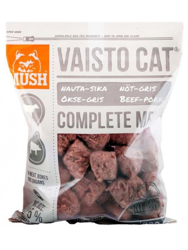 Mush vaisto kassi täissööt toortoit veis/siga 800g