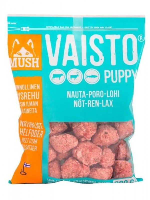 Mush vaisto kutsika täissööt toortoit veis/põder/lõhe 800g