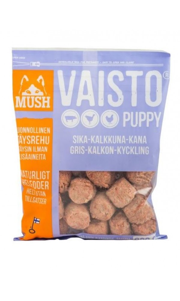 Mush vaisto kutsika täissööt toortoit siga/kalkun/kana 800g