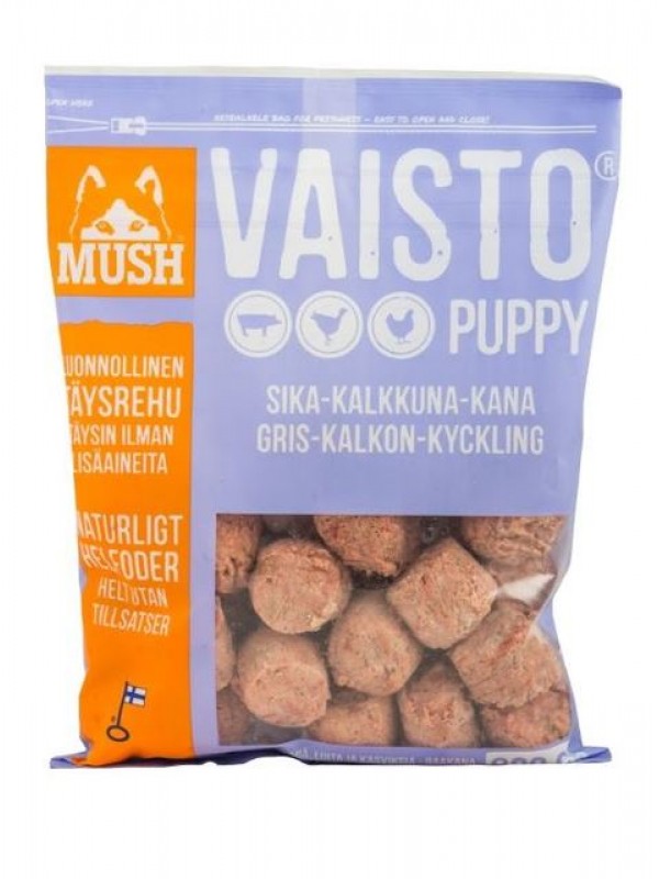 Mush vaisto kutsika täissööt toortoit siga/kalkun/kana 800g