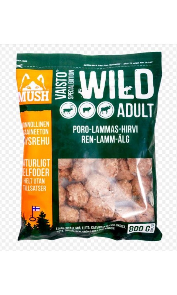Mush vaisto koera täissööt toortoit põder/lammas/hirv 800g