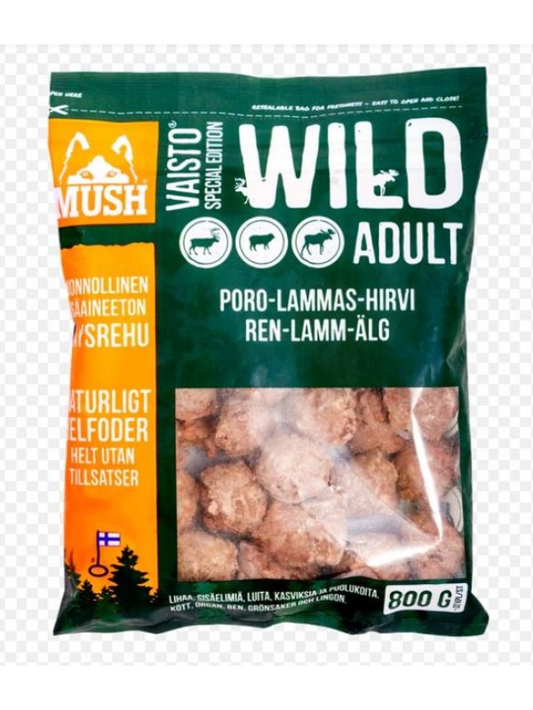 Mush vaisto koera täissööt toortoit põder/lammas/hirv 800g