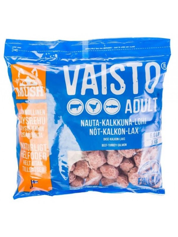 Mush vaisto koera täissööt toortoit veis/kalkun/lõhe 3kg