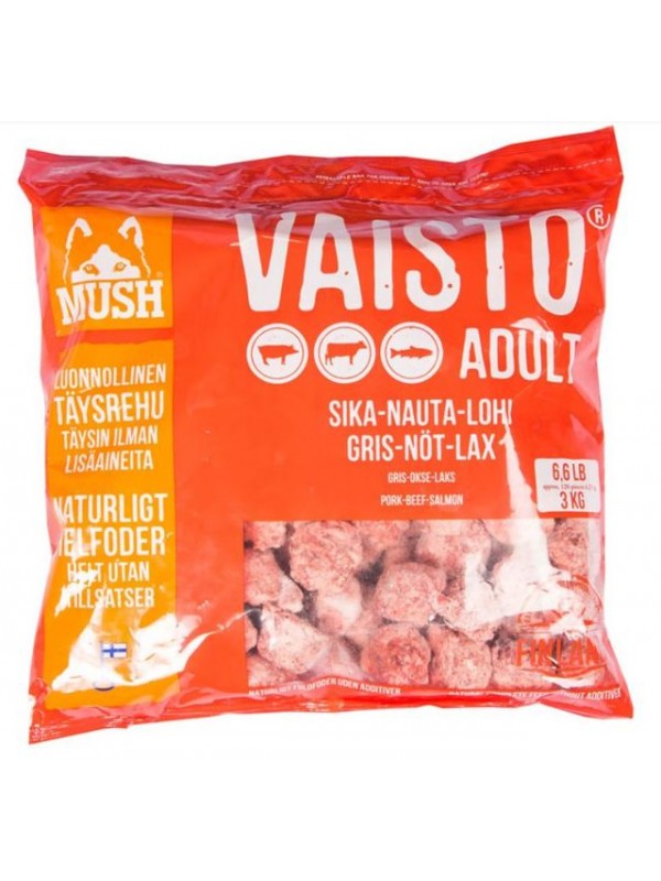 Mush vaisto koera täissööt toortoit siga/veis/lõhe 3kg
