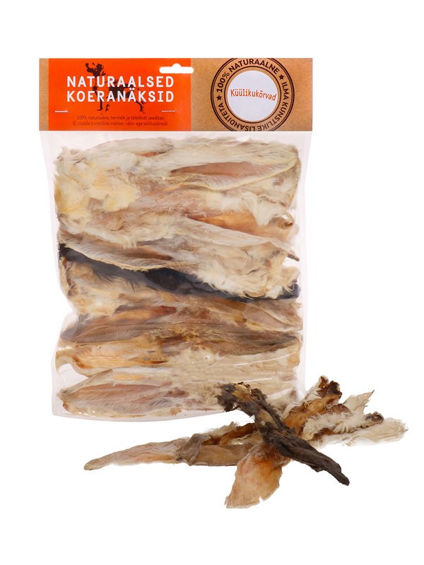Naturaalne koera maius küüliku kõrvad karvadega 500g