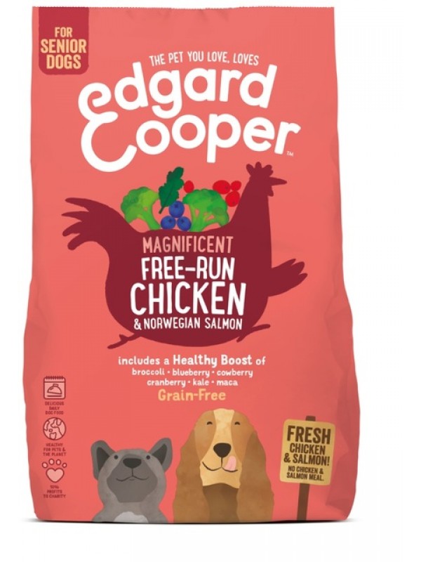 Edgard cooper koera täissööt free-run kana/lõhe seenior 700g #