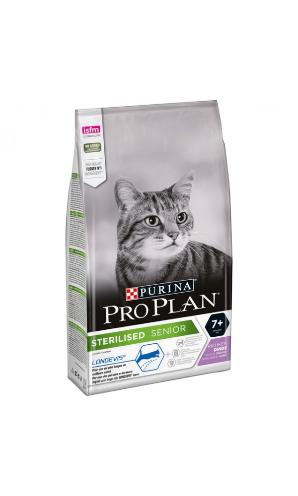 Pro plan kassi täissööt steril 7+ longevis kalkun 1,5kg