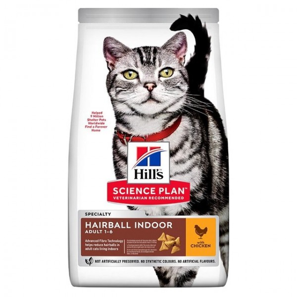 Hills kassi täissööt hairball/indoor kana 1,5kg