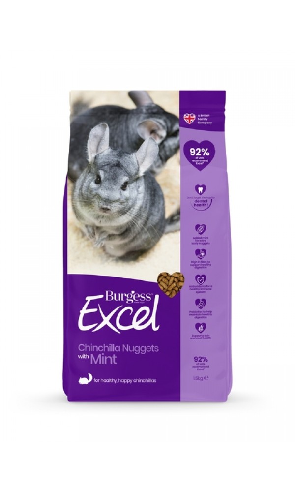 Burgess excel tšintšilja täissööt mint 1,5kg