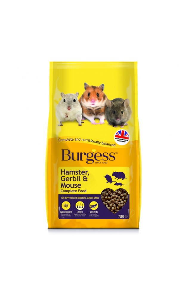 Burgess excel hamstri, liivahiire ja hiire täissööt 750g