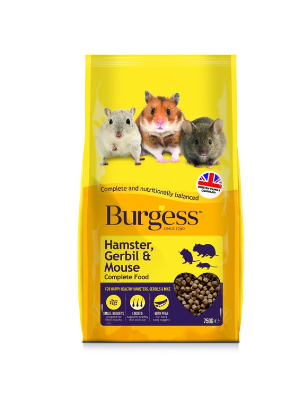 Burgess excel hamstri, liivahiire ja hiire täissööt 750g