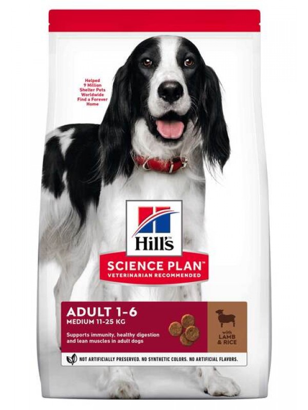 Hills koera täissööt kesk.tõug lammas/riis 2,5kg