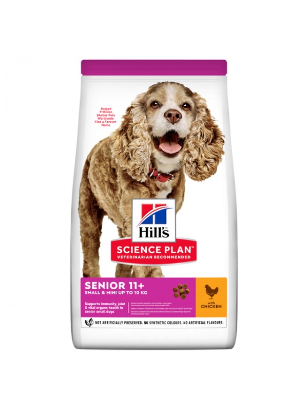 Hills koera täissööt small&mini seenior 11+ kana 1,5kg