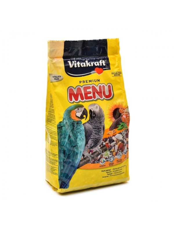 Vitakraft papagoide täissööt premium menu 1kg