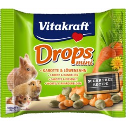 Vitakraft väikelooma maius drops mini porgand&võilill 40g