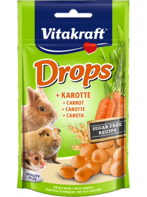 Vitakraft väikelooma maius drops porgand 75g