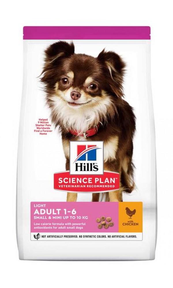 Hills koera täissööt light small&mini kana 1.5kg