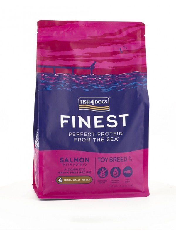 F4d koera täissööt finest extra-väike graanul lõhe/kartul 1,5kg