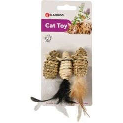 Flamingo kassi mänguasi 3 hiirt merevetikast