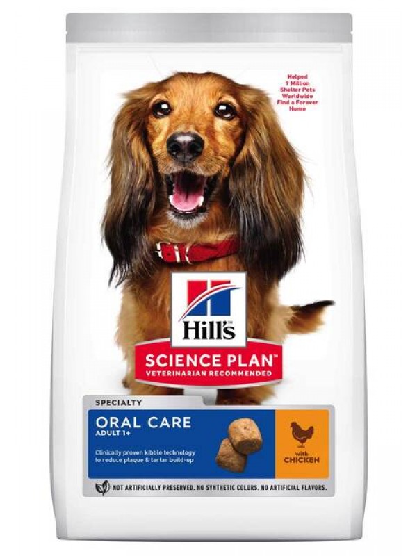 Hills koera täissööt oral care kesk.tõug kana 2kg