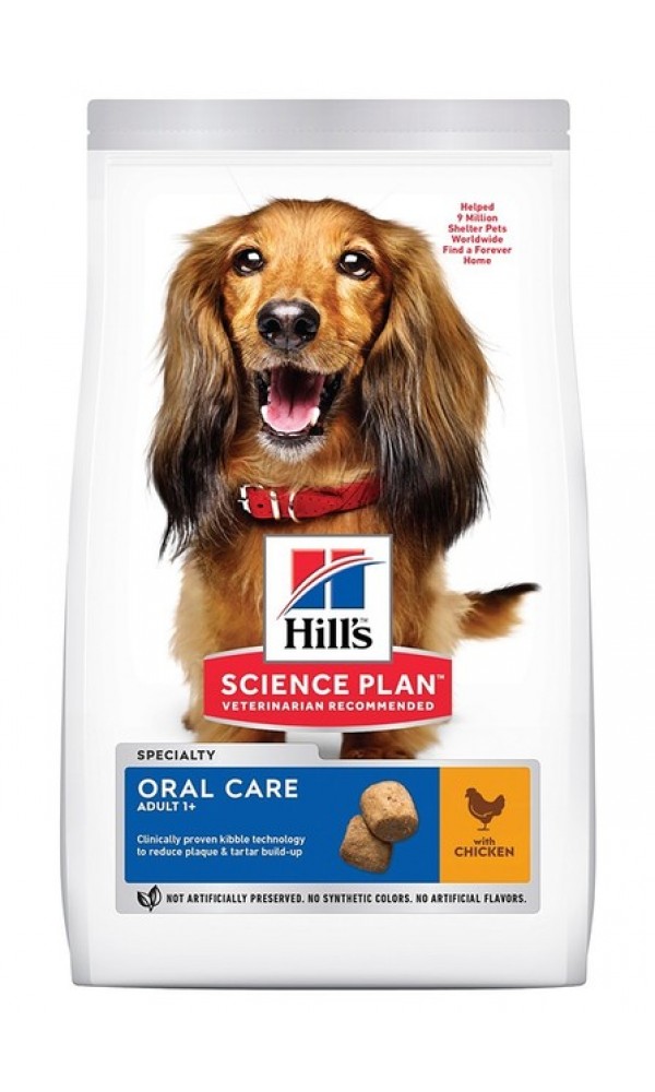 Hills koera täissööt oral care kesk.tõug kana 12kg