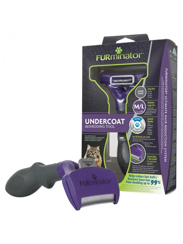 Furminator aluskarva kamm kass pikakarvaline m/l