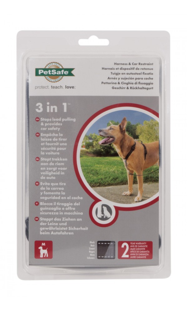 Petsafe 3in1™ traksid ja auto turvarihm m must