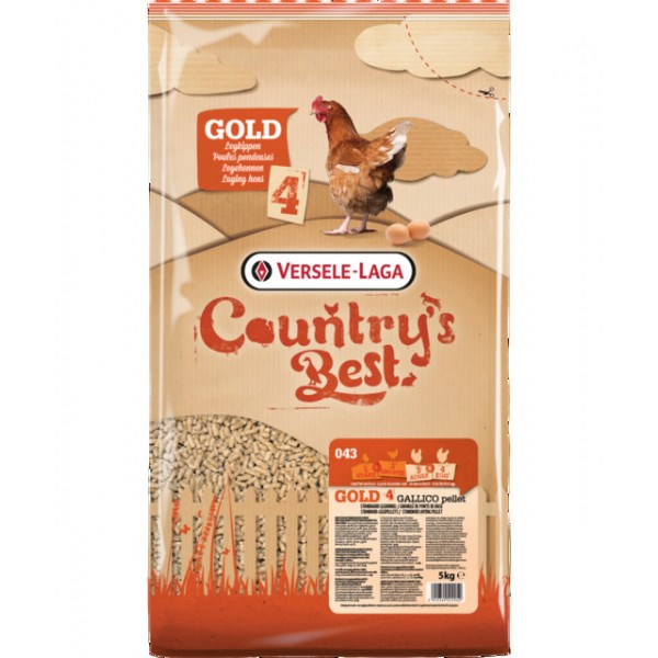 Versele-laga kanade täissööt country's best gold 4 gallico pellet 5kg