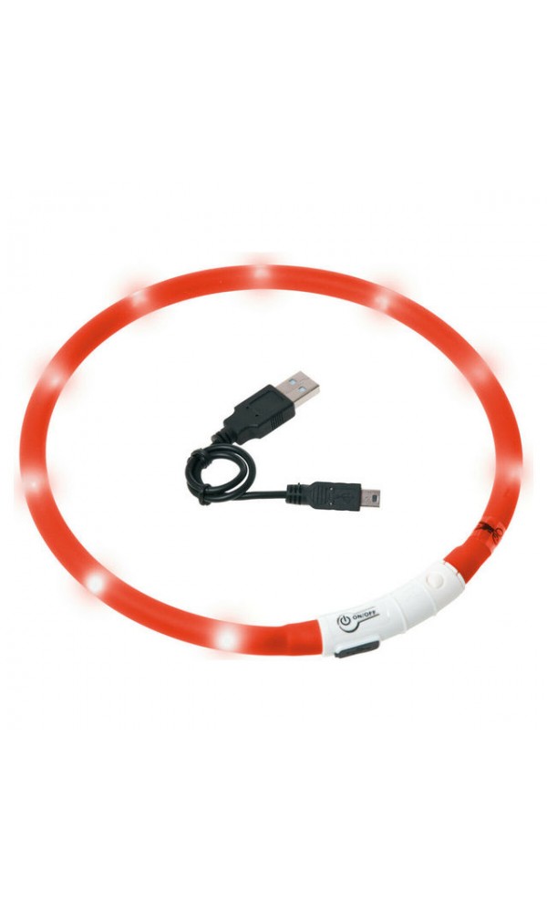 Flamingo kassi led kaelarihm visio usb 20-35cm punane