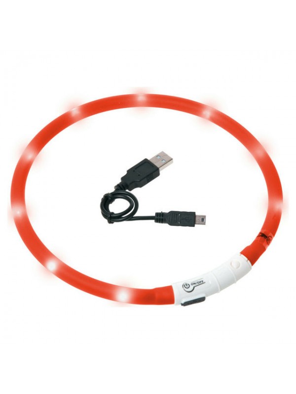 Flamingo kassi led kaelarihm visio usb 20-35cm punane #