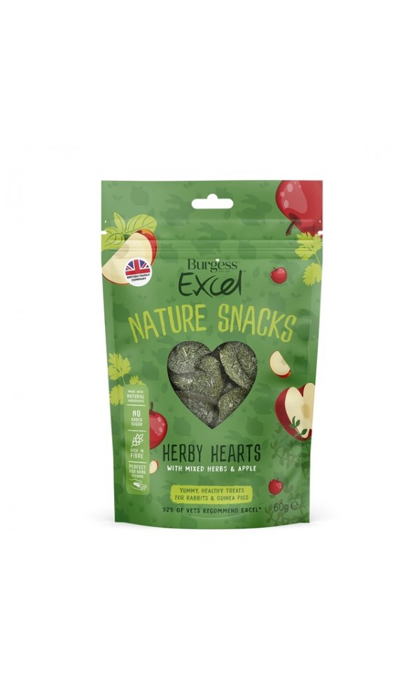 Burgess excel väikelooma maius herby hearts 60g