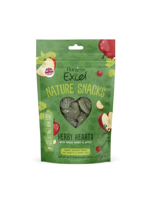 Burgess excel väikelooma maius herby hearts 60g Burgess excel väikelooma maius herby hearts 60g