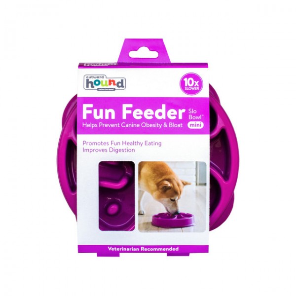 Outward hound fun feeder kauss aeglaseks söötmiseks s roosa