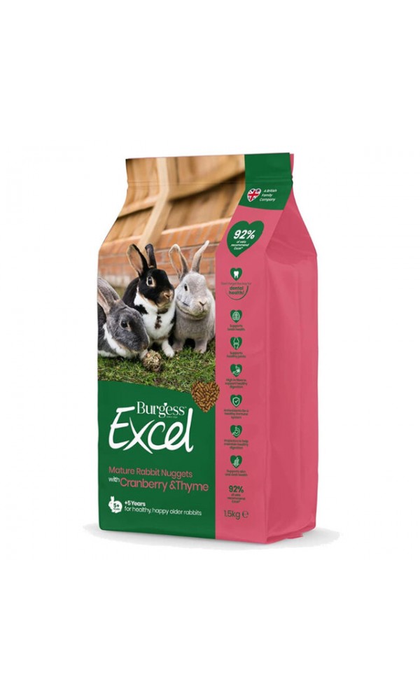 Burgess excel küüliku täissööt mature cran & thyme1,5kg