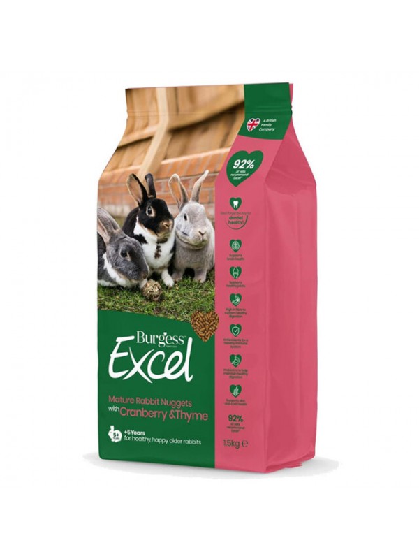 Burgess excel küüliku täissööt mature cran & thyme1,5kg