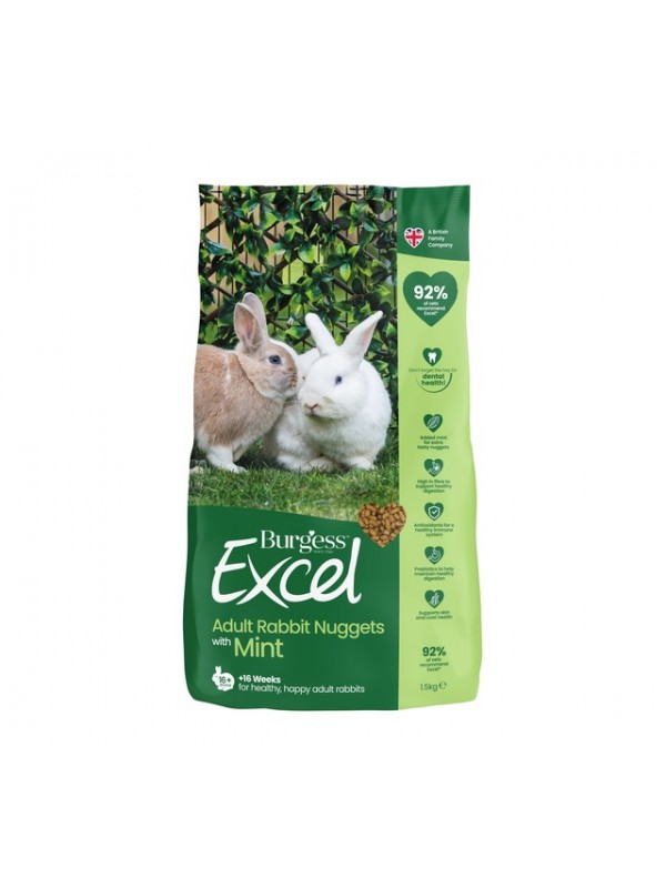 Burgess excel küüliku täissööt mint 1,5kg Burgess excel küüliku täissööt mint 1,5kg