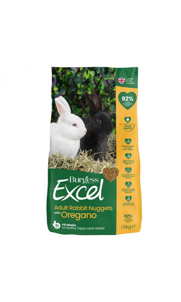 Burgess excel küüliku täissööt oregano 1,5kg
